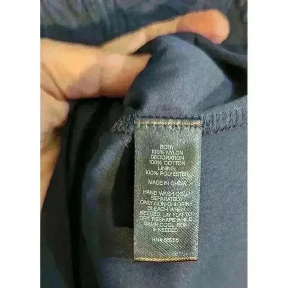 Express Navy Blue Lace Overlay Sleeveless Shift Dress Size XS - Picture 8 of 9